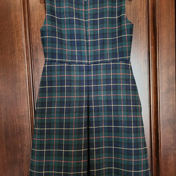 GREEN & BLUE TARTAN WOOL DRESS - Picture 4 of 4